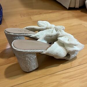 Lulu's Cream Textured Heeled Sandals